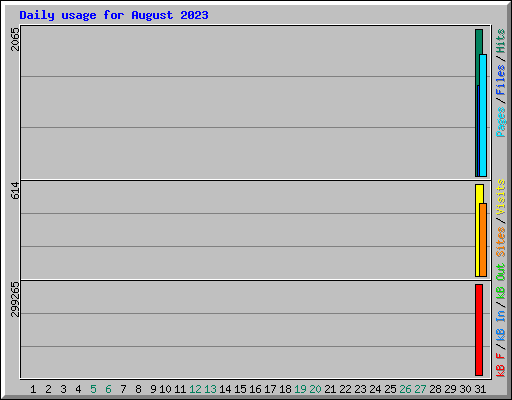 Daily usage for August 2023