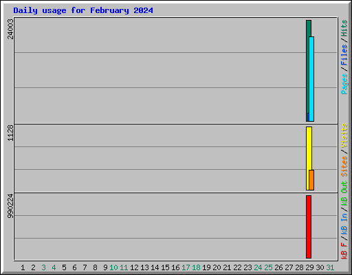 Daily usage for February 2024