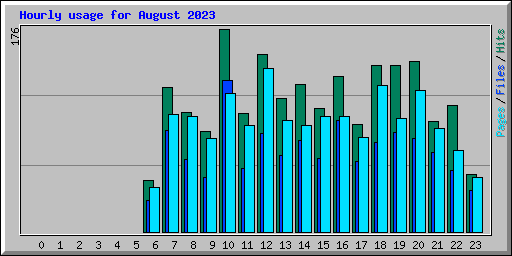 Hourly usage for August 2023