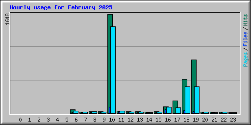 Hourly usage for February 2025